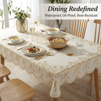 Table Cloth Wipe Clean, Rectangular Oilcloth PVC, Oilcloth PVC Wipe Clean, Decorative PVC Dining Table Cover, Waterproof Table Cover for Dining Room