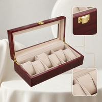 Lacquered Watch Storage Box with Glass Lid Glossy Watch Box with Glass Lid High End Transparent for Bedside Table