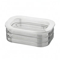 3-Tier Food Container Transparent Refrigerator Organizer Low-Profile for Freezer