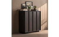 Low-Height Storage Cabinet Freestanding Floor Cabinet Minimalist Credenza Self-Assembly for Dining Room, Hallway