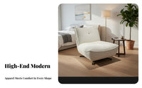 Oversized Rotating Single Sofa Soft Puff Design Statement Armchair Modern Artistic Look Ergonomic Comfort for Readers, Adults