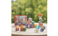 Tactile Soft Building Block Set Textured Baby Blocks with Mesh Bag Easy to Grasp Stacking Blocks Long-Lasting for Playroom