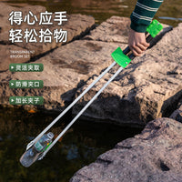 垃圾夹子加长柄免弯腰拾物器铝合金环卫工具户外清洁卫生钳摘果器