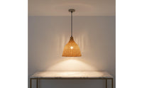 Bamboo Chandelier Material Woven Pendant Light Artistic Woven-Rattan Hanging Lamp for Restaurant, Cafe, Hotel