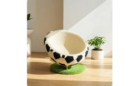 Eggshell Cat Bed Semi-Enclosed Soccer Cat Bed Scratch-Friendly Furniture for Cats, Pet Owners