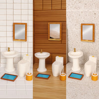 4 Pieces Dollhouse Bathroom Set Elegant Furniture Interactive for Hobbyists