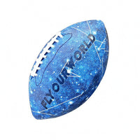 Reflective Finish American Football Sparkling Blue Synthetic Leather Football Printed Graphics Training Ball Stitched Laces