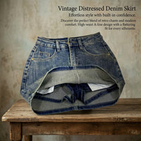 Mini Skirt Denim for Women with High Waisted Flared Fit,Ressed Ladies for Casual Summer Wear, Plus Size UK
