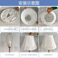 Wavy Fringe Fabric Lampshade for Table Lamp, Foldable, Handmade, US Style