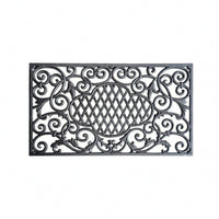 Cast Iron Door Mat Dark Bronze-Brown Metal Entry Mat Textured for Entryway