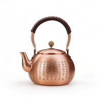 Tea Kettle with Heat-Resistant Handle Easy to Clean Copper Kettle with Lid