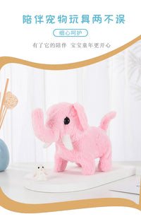 Electric Plush Elephant Toy Walking Talking Moving Head and Tail Children's Toy