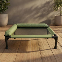 Raised Pet Bed Padded Rim Mesh Pet Bed Removable Cover