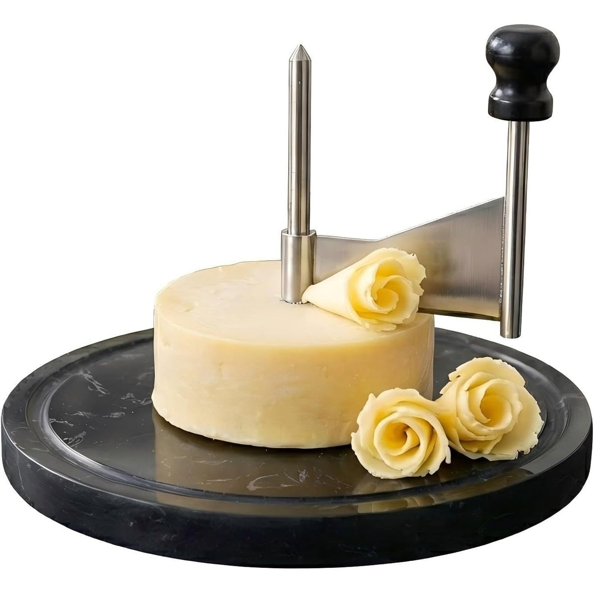 Marble Cheese Grater with Rotating Disc for Manual Chocolate Shaving