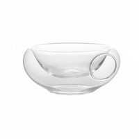Side Opening Glass Bowl Transparent Glassware Frosted Vessel Easy to Clean Tableware for Banquet, Bar