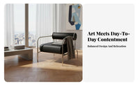 Curved Frame Armchair Modernist Inspired Upholstered Armchair Modern Minimalist Comfortable Cushioning for Boutsideique