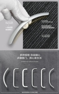 现代简约柜子小拉手铝合金银色抽屉橱柜柜门门把手柄孔距厨柜把手