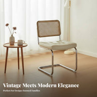 Cantilever Woven-Spine Chair Retro Design Seating Furniture Versatile Business-Grade Grade for Cafe Owners, Adults, Home Office