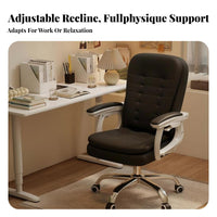 Adjustable Height Rolling Task Chair Ergonomic Backrest Upholstered Rolling Chair Modern Design Home Seating Sturdy Base for Students, Teenagers, Adults, Dormitory, Bedroom, Study Room