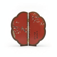 Tabletop Folding Screen Bird and Blossom Small House Decoration