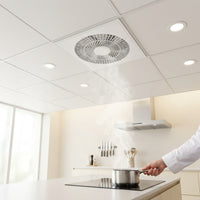 Ultra-Thin Embedded Fan Panel Space-Saving Recessed Ceiling Fan Modern Quiet for Bathroom, Kitchen