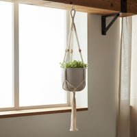 Handmade Hanging Planter Basket Decorative Macrame Plant Hanger Space Saving Beaded Flower Pot Hanger Vintage-Inspired for Home Decorators, Indoor, Living Room, Balcony, Patio
