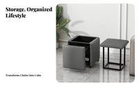 Padded Cube Stool Square Folding Stool Compact for Side Table