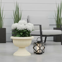 Goblet Planter Indoor Outdoor Use Ceramic Look Planter Double-Layer Design Decorative Plant Pot for Courtyard, Patio