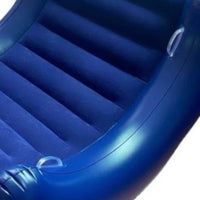Ribbed Inflatable Rocking Sofa Chair Built-in Handles Kids Rocker Chair Blue for Children