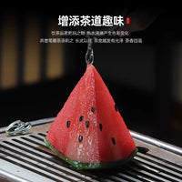 变色西瓜创意茶宠温变树脂水果摆件精品茶台茶桌茶具茶盘装饰茶玩