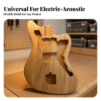 Pre-Drilled Holes Alder Guitar Body Blank Offset Style Electric Guitar Body Blank Visible Wood Grain