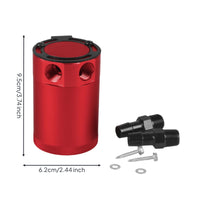 Black Top Cap 2-Port Oil Catch Can Knurled Edge Oil Catch Can