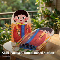 Wooden Busy Board with Zipper