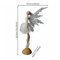 Ballerina Fairy Figurine Handmade Dancing Angel Statue Cake Topper for Dancers