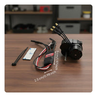 Force Compensation Brushless Engine and ESC Combo Upgrade Part Outrunner Engine with Metal Gearbox for Away-Road, Rock Crawling