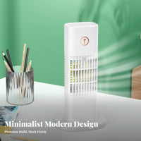 Cools & Humidifies USB Powered Mini Air Cooler Nano Mist Portable Desktop Air Cooler Adjustable Wind Speed for Students, Bedroom, Dorm Room