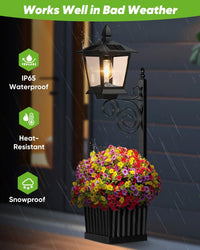2-in-1 Solar Wall Lamp with Flower Pot Design for Garden and Patio