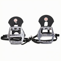 Anti-Slip Strap Bike Pedals Aluminum Alloy Toe Cage Pedals 9/16 Inch Thread Pedal Set Open-Frame