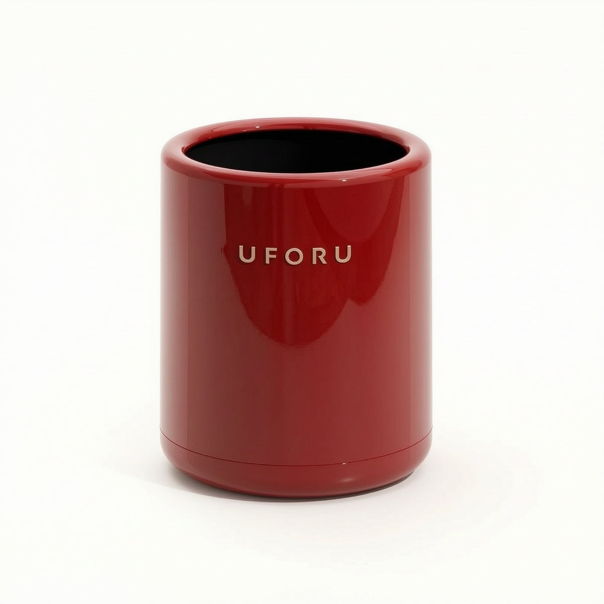 Cylindrical Trash Can Glossy Bin Sleek for Bathroom