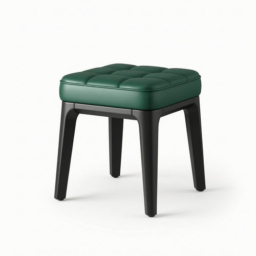 Upholstered Stool Tufted Footrest Sturdy for Entryway
