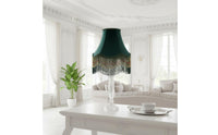 Beaded Velvet Shade Vintage Style Tassel Fringe Lampshade for Hotel Room