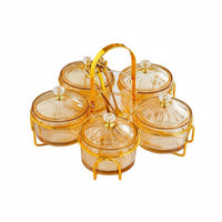 Divided Glass Serving Dish Food-Grade Material Compartment Snack Platter
