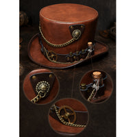 Steampunk Top Hat Vintage-Industrial Steampunk Hat with Vial Comfortable