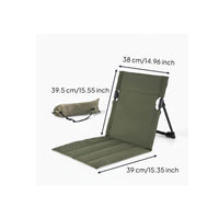 Easy Assembly Folding Floor Chair Lightweight Ground Chair with Back Support Stable Structure Outdoor Gear for Beachgoers, Camping