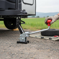 2 Pieces Universal Fit Vehicle Hitch Lifting Device Crank Strong Steel Construction Vehicle Lifting Device Handle for RV