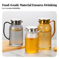 Large Capacity Cold Water Kettle Food-Grade Material Pineapple Textured Pitcher Shatter Resistant Jug with Lid for Home, Restaurant, Party