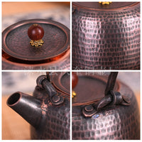 Qingkui Copper Teapot, Handcrafted Brass, for Boiling Water and Brewing Tea