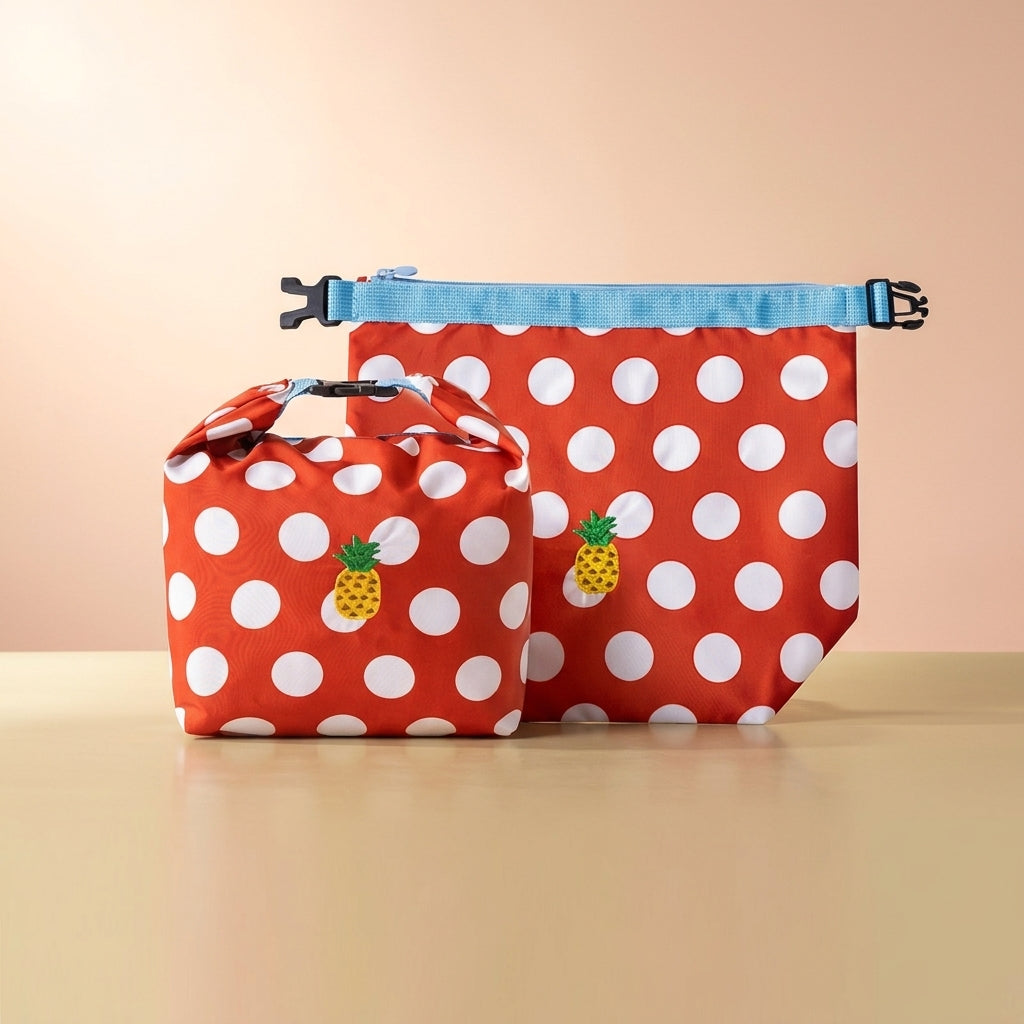 Lunch Box Travel Bag for Work, Insulated Lunch Bags for Women with Drawstring Closure, Large Cool Bag Picnic Bag, Foldable Polyester Food Bag