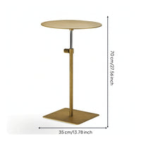 Adjustable Side Table Compact Side Table with Metal Base for Living Room