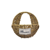 Woven Wall Hanging Basket Artisanal Wall Basket with Handle Rustic